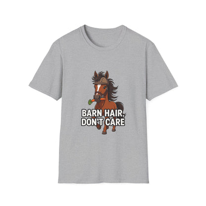 Barn Hair, Don't Care Funny Equestrian T-Shirt