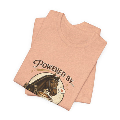 Powered By Coffee & Horses Funny Equestrian T-Shirt
