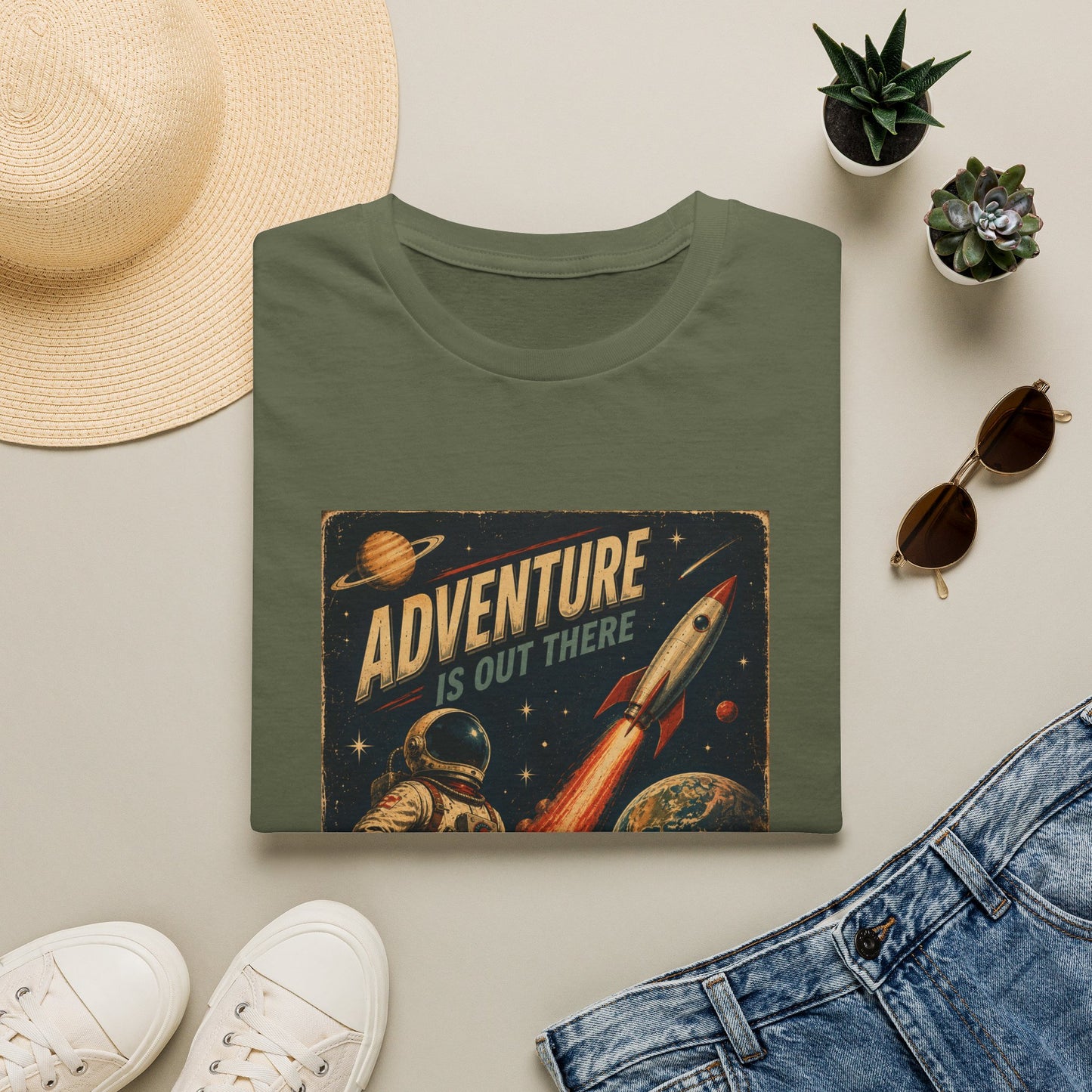 Adventure Is Out There Buckle Up And Enjoy The Ride Space Rocket T-Shirt