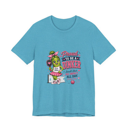 Proud To Be A Dinker T-Shirt — Cute Pickle Mascot Cheerleader Tee