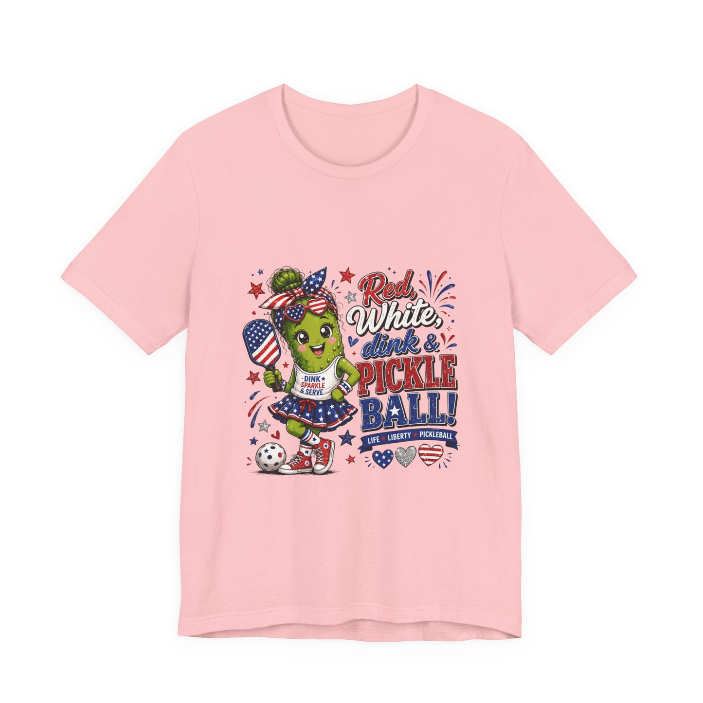 Red, White, Dink & Pickleball Funny Patriotic T-Shirt