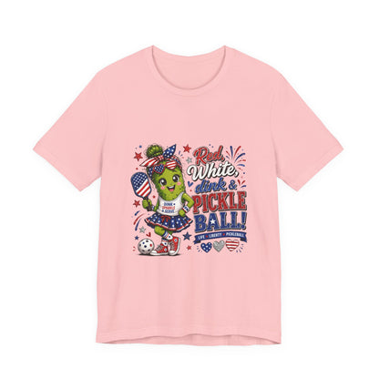 Red, White, Dink & Pickleball Funny Patriotic T-Shirt
