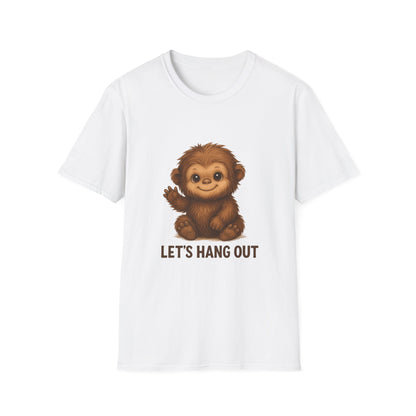 T-Shirt — Cute Baby Monkey "Let’s Hang Out" Graphic Tee
