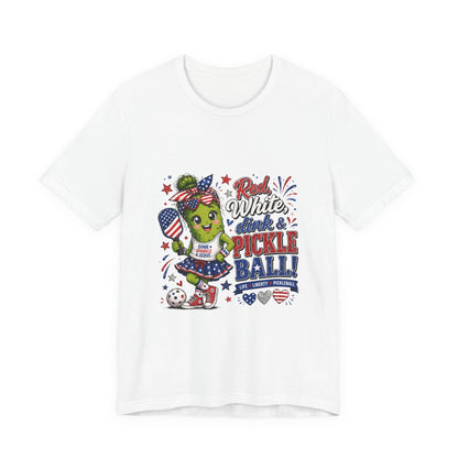 Red, White, Dink & Pickleball Funny Patriotic T-Shirt