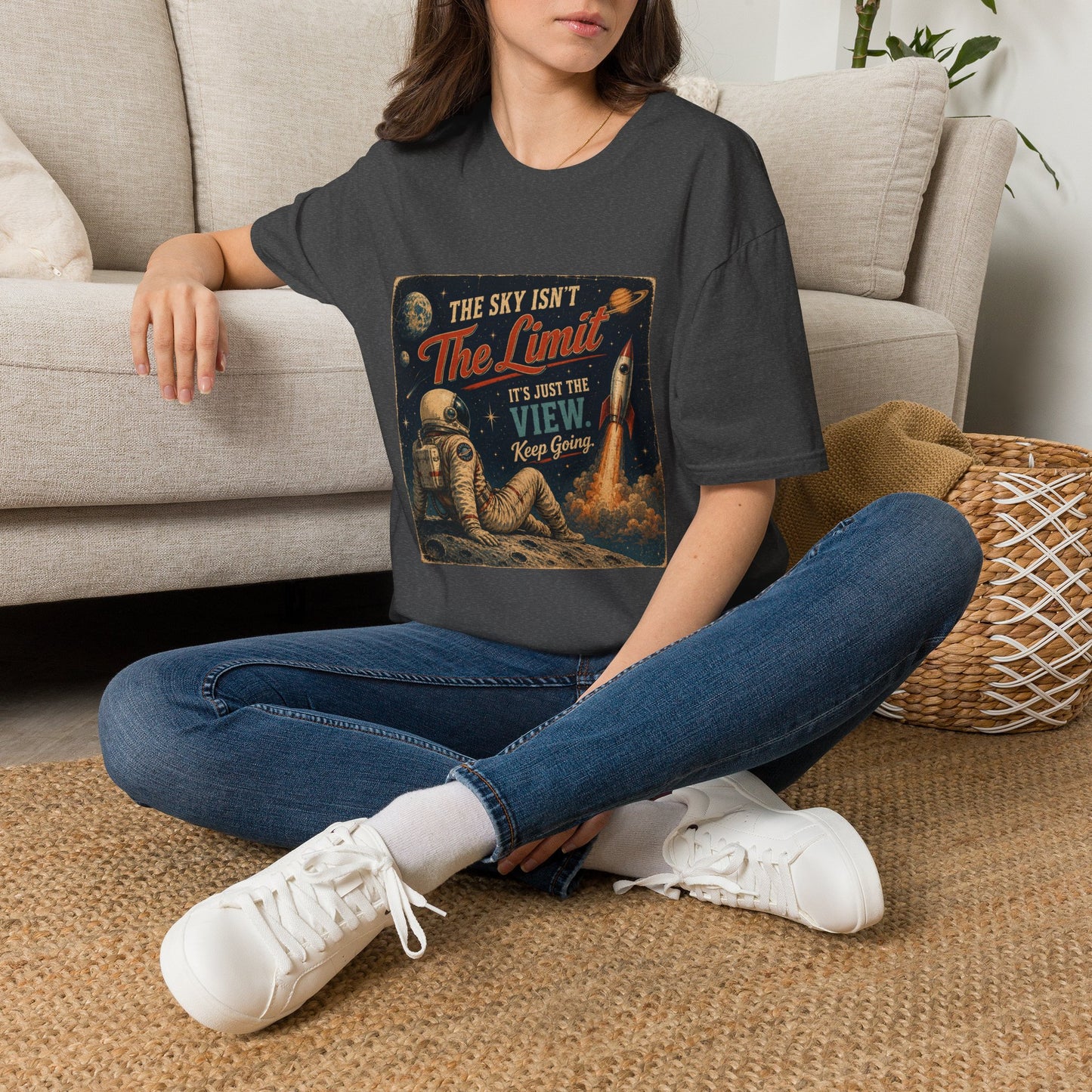 T-Shirt — "The Sky Isn't The Limit" Vintage Space Retro Graphic Tee
