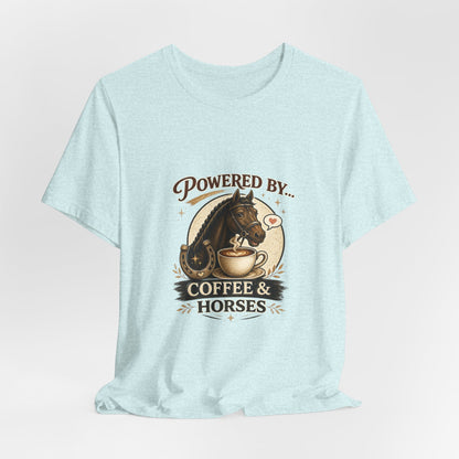 Powered By Coffee & Horses Funny Equestrian T-Shirt