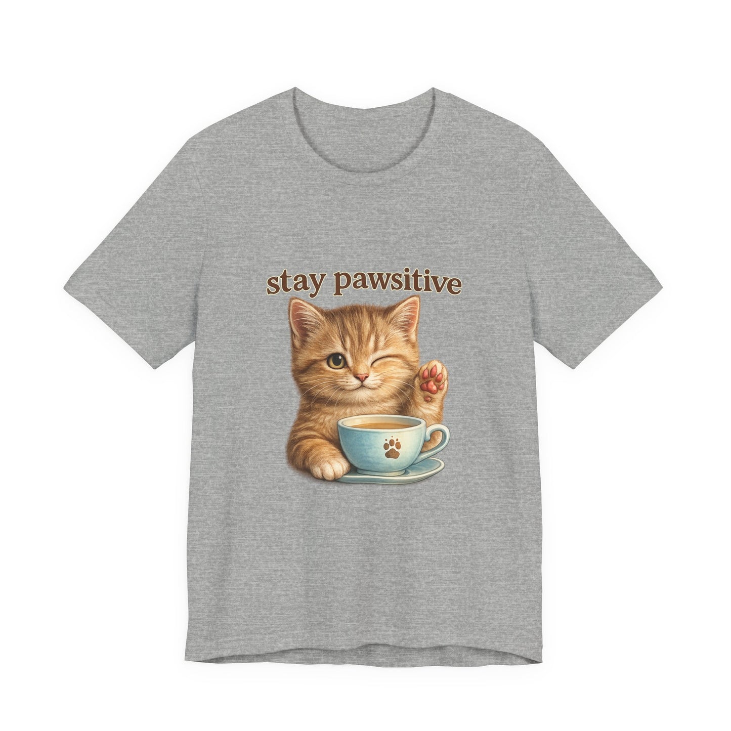 Stay Pawsitive Cute Cat T-Shirt