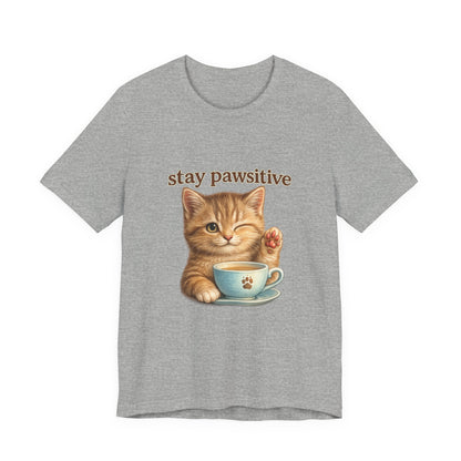 Stay Pawsitive Cute Cat T-Shirt