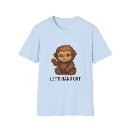 T-Shirt — Cute Baby Monkey "Let’s Hang Out" Graphic Tee