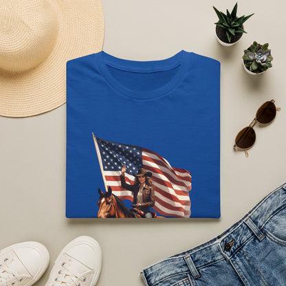 Patriotic Cowgirl American Flag Rodeo T-Shirt