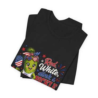 Red, White, Dink & Pickleball Funny Patriotic T-Shirt