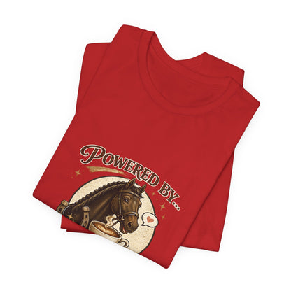 Powered By Coffee & Horses Funny Equestrian T-Shirt
