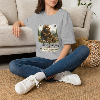 I Am Unhappy Because Reasons Funny Bigfoot T-Shirt