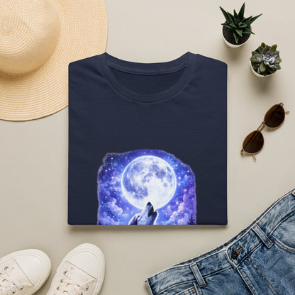 Howling Wolf Under Full Moon T-Shirt