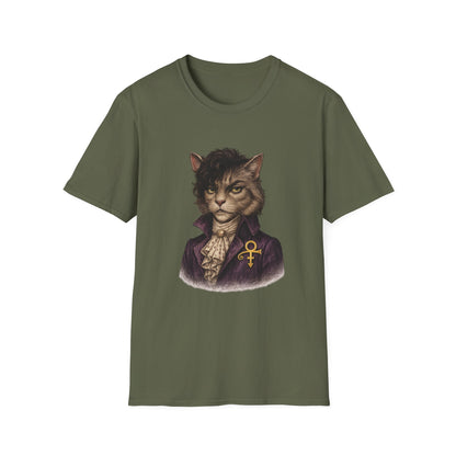 Prince Cat Parody T-Shirt — Regal Cat with Ankh Graphic