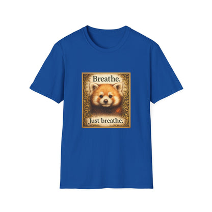 Breathe Red Panda T‑Shirt — "Breathe. Just breathe." Relaxation Tee