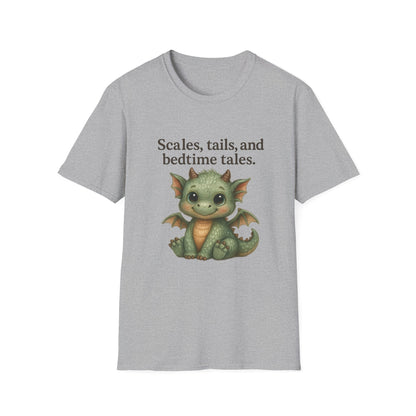 Scales, Tails, and Bedtime Tales Cute Dragon T-Shirt