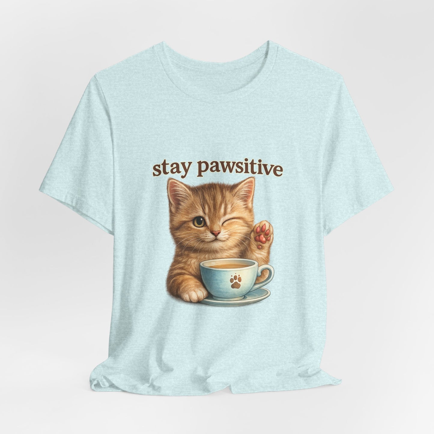 Stay Pawsitive Cute Cat T-Shirt