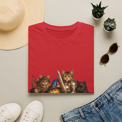 D&D Cats Party Funny Parody T-Shirt — Cute RPG Kitty Wizards & Warriors Tee