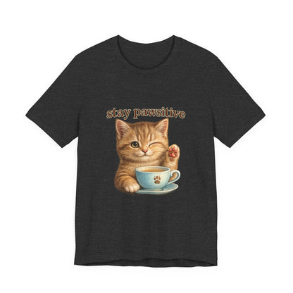 Stay Pawsitive Cute Cat T-Shirt