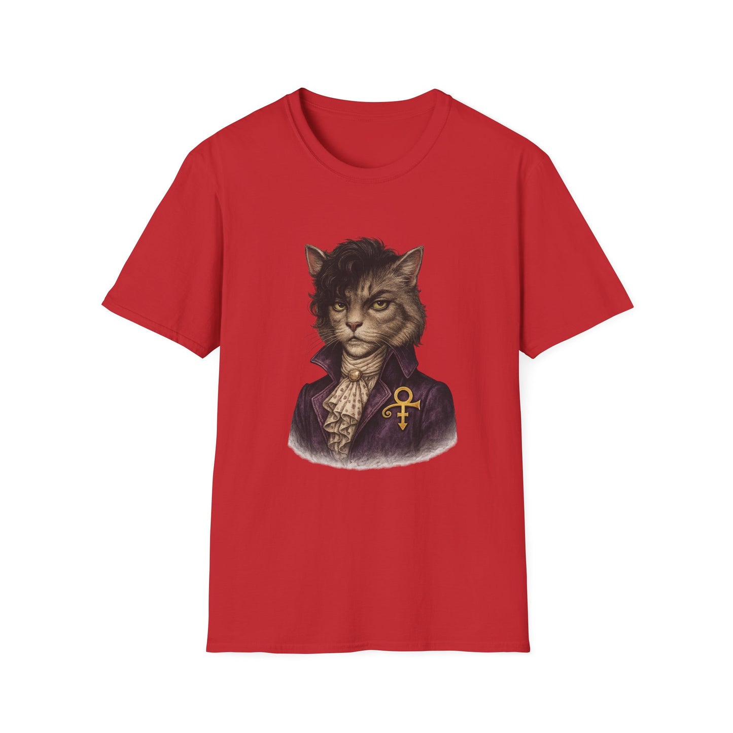 Prince Cat Parody T-Shirt — Regal Cat with Ankh Graphic