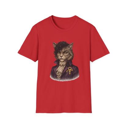 Prince Cat Parody T-Shirt — Regal Cat with Ankh Graphic