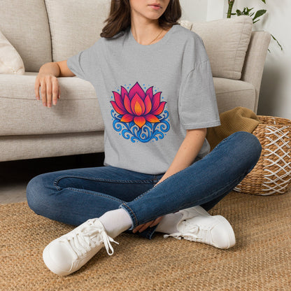 Vibrant Lotus Flower Sacred Indian Art T-Shirt
