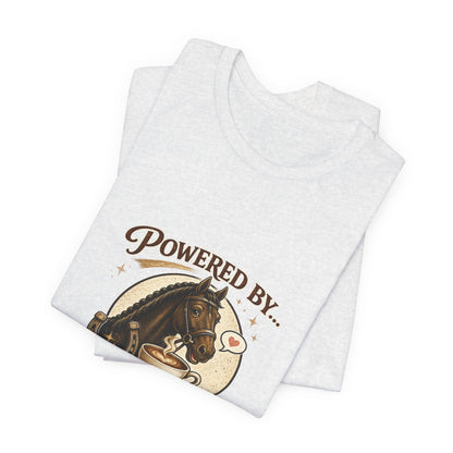 Powered By Coffee & Horses Funny Equestrian T-Shirt