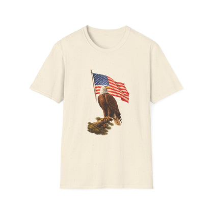 Eagle & American Flag T-Shirt — Patriotic Bald Eagle Tee for 4th of July