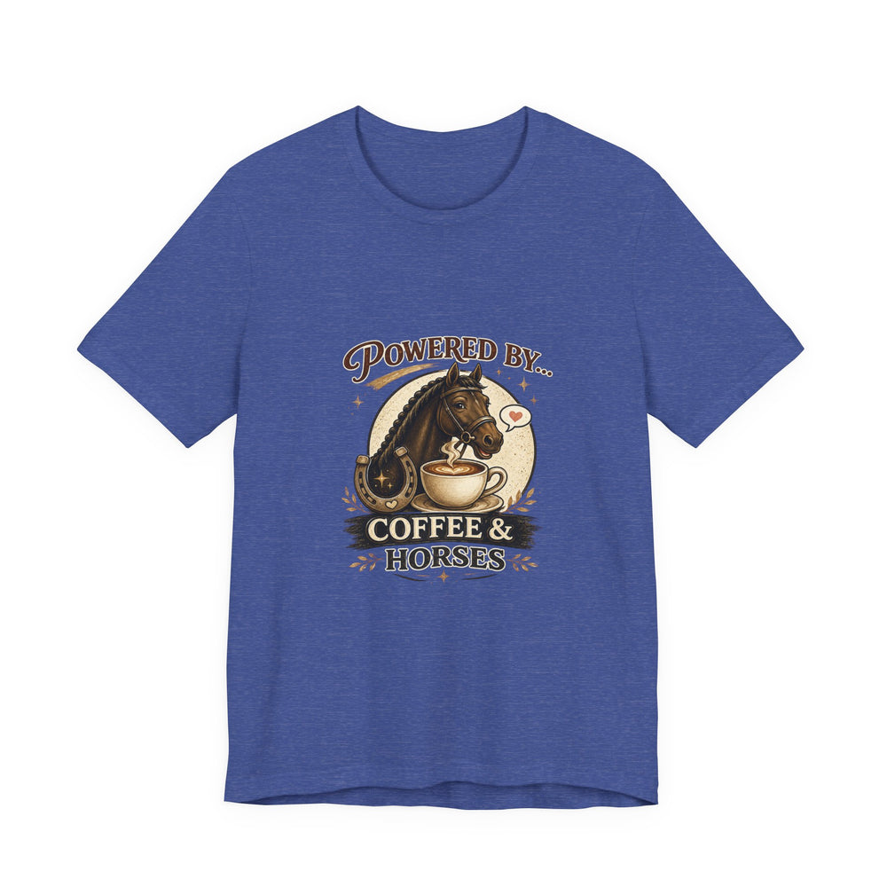 Powered By Coffee & Horses Funny Equestrian T-Shirt