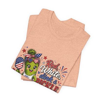 Red, White, Dink & Pickleball Funny Patriotic T-Shirt