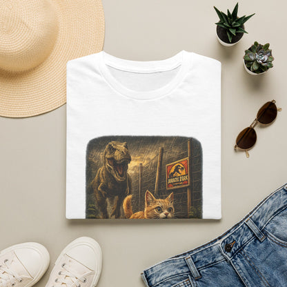 Jurassic Park Cats T‑Shirt — Retro Dino & Cat Mashup Tee