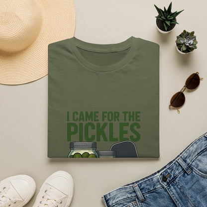 I Came for the Pickles Stayed for the Dinks Funny Pickleball T-Shirt