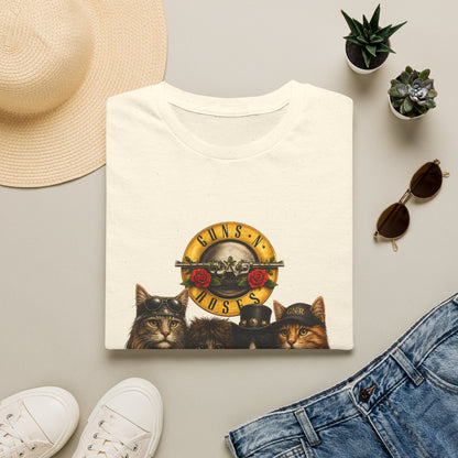Guns and Roses Cats Funny Band Parody T-Shirt