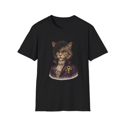 Prince Cat Parody T-Shirt — Regal Cat with Ankh Graphic