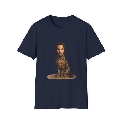 Keanu Reeves Cat Parody — Surreal Celebrity-Style Cat Portrait Shirt