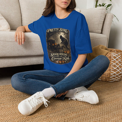 Sasquatch Stole My Carriage Ride Funny Halloween T-Shirt