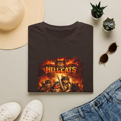 Hellcats Biker Gang Funny Cat T-Shirt — Fiery Demon Cat Band Tee