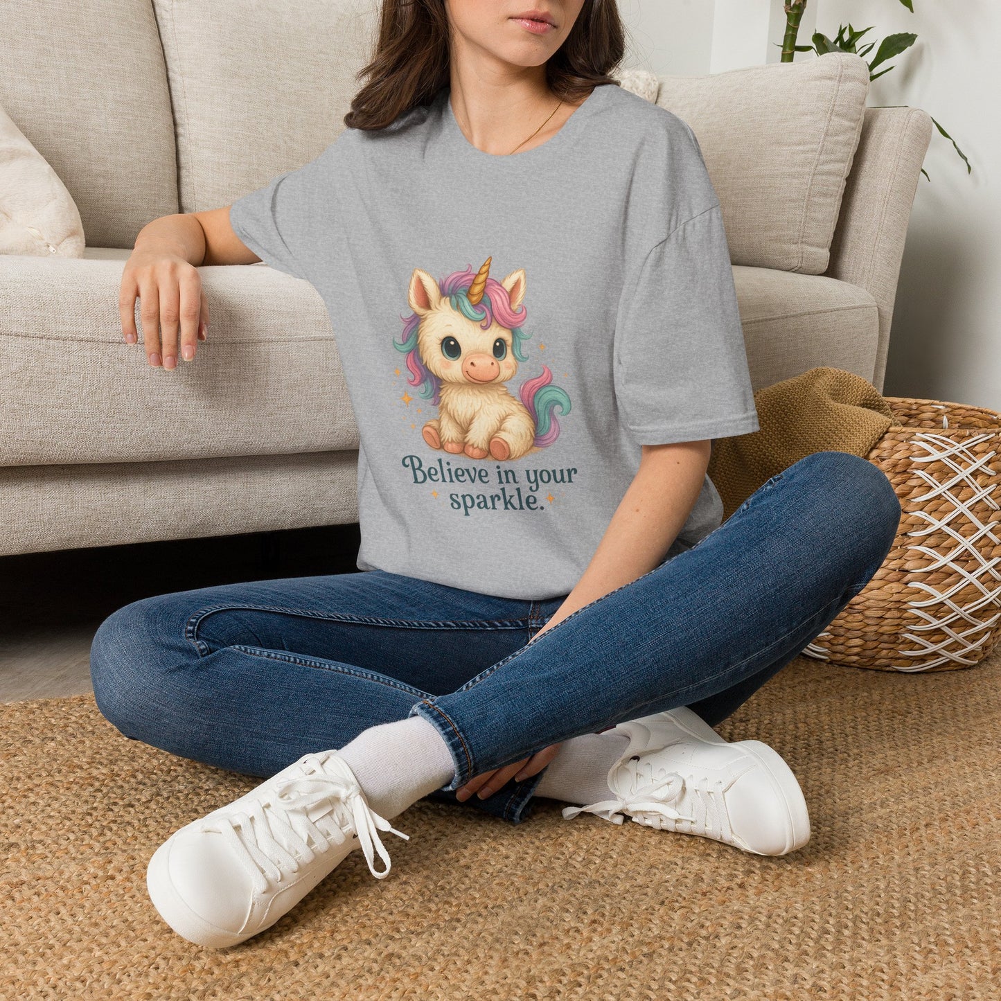 Believe in Your Sparkle Cute Unicorn T-Shirt