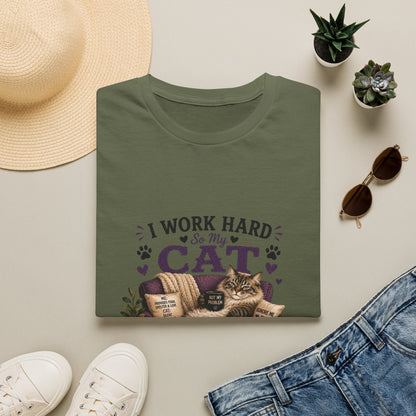 I Work Hard So My Cat Can Ignore Me T-Shirt — Funny Cat Lover Tee
