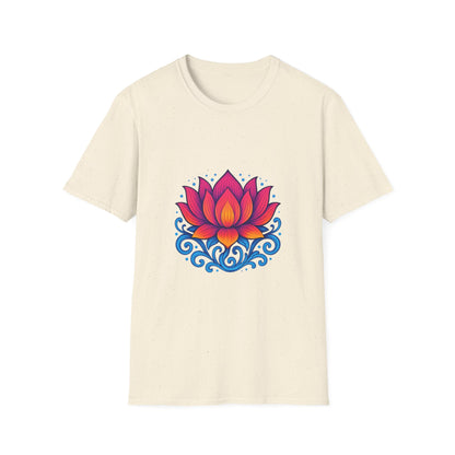 Vibrant Lotus Flower Sacred Indian Art T-Shirt
