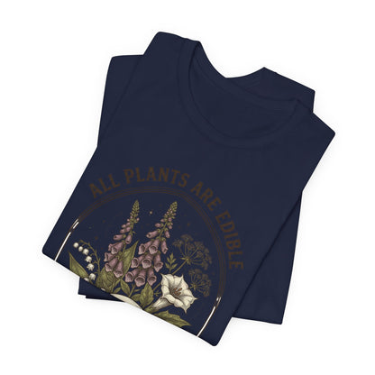 All Plants Are Edible Tee | Dark Nature Humor, Vintage Botanical Skull