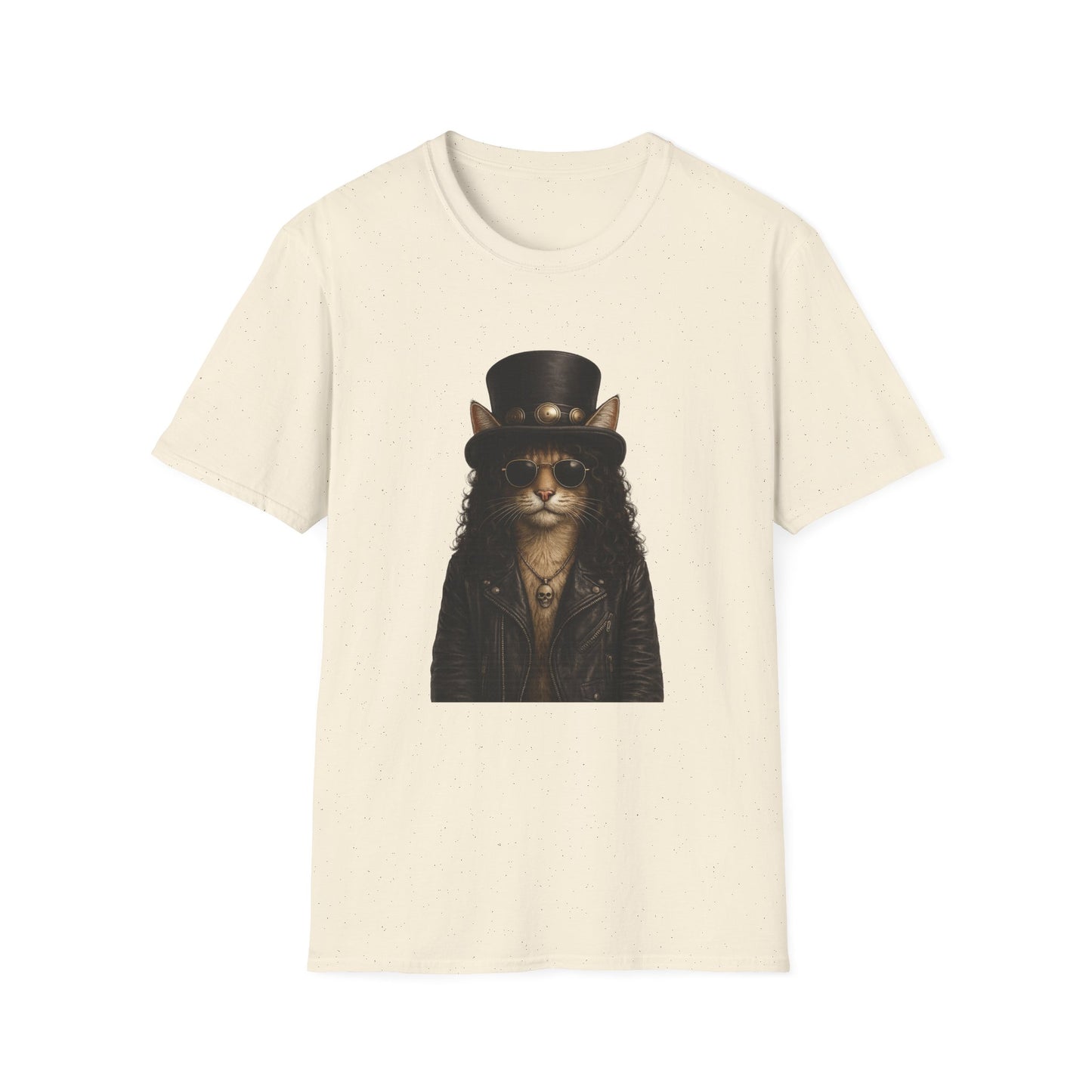 Slash Cat Parody — Vintage Top Hat Guitarist Cat Graphic T‑Shirt