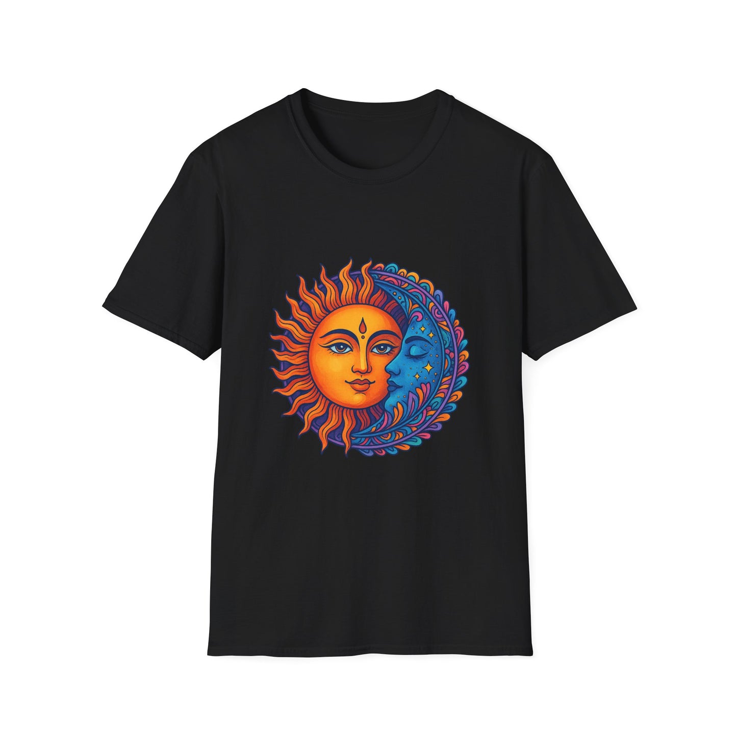 Sun and Moon Sacred Balance Indian Art T-Shirt