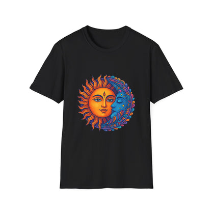 Sun and Moon Sacred Balance Indian Art T-Shirt