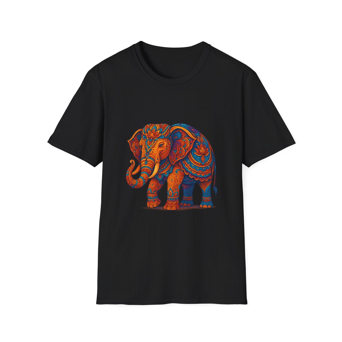 Vibrant Mandala Elephant Indian Art T-Shirt