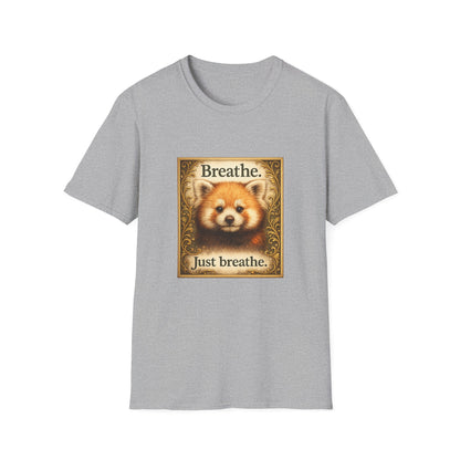 Breathe Red Panda T‑Shirt — "Breathe. Just breathe." Relaxation Tee