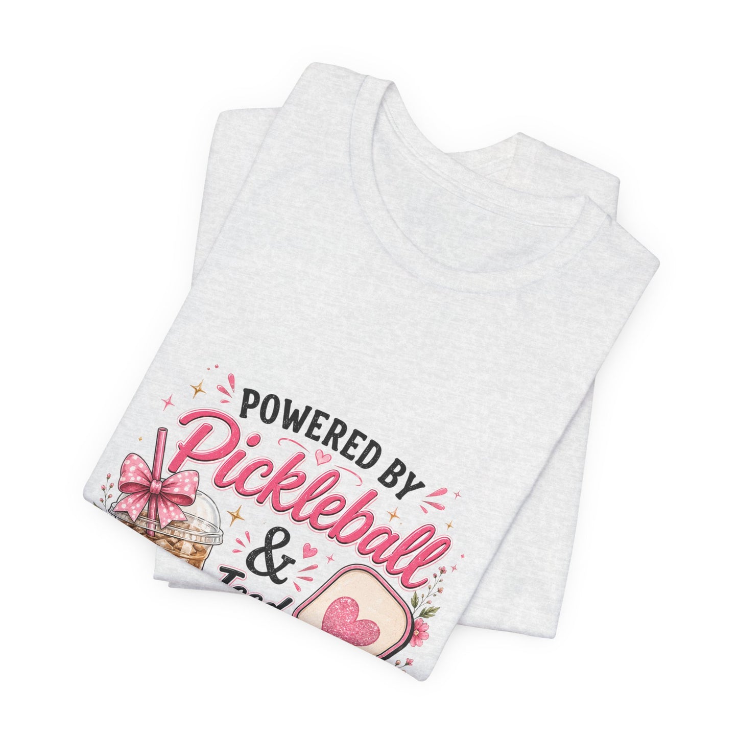 Pickleball & Iced Coffee Tee — 'Powered by Pickleball & Iced Coffee' Graphic Shirt