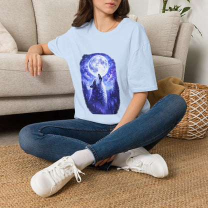 Howling Wolf Under Full Moon T-Shirt