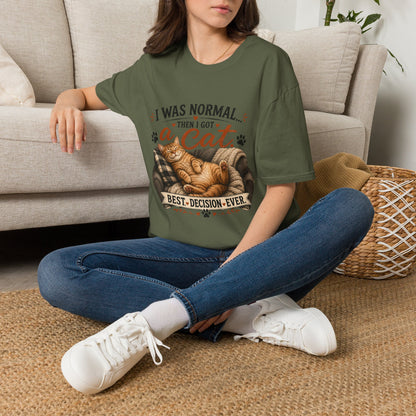 Cat Lover T-Shirt — "I Was Normal Then I Got a Cat" Cozy Graphic Tee
